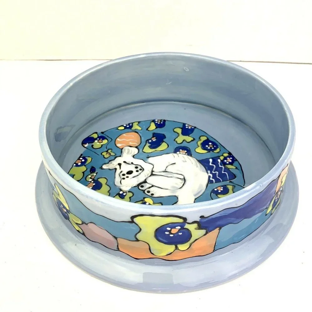 Handpainted‎ SNOODLES Cat & Dog 7 1/2